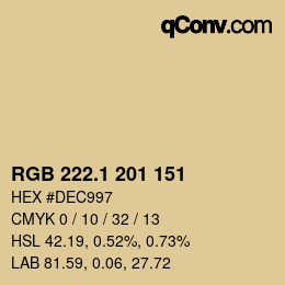 カラーコード: RGB 222.1 201 151 | qconv.com