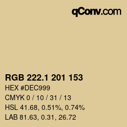 Color code: RGB 222.1 201 153 | qconv.com