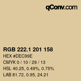 Color code: RGB 222.1 201 158 | qconv.com