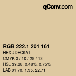 カラーコード: RGB 222.1 201 161 | qconv.com