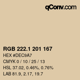 Color code: RGB 222.1 201 167 | qconv.com