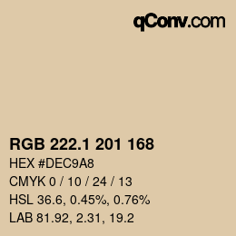 カラーコード: RGB 222.1 201 168 | qconv.com