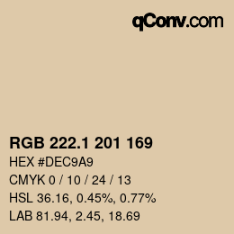 カラーコード: RGB 222.1 201 169 | qconv.com
