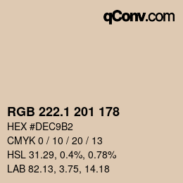 Farbcode: RGB 222.1 201 178 | qconv.com