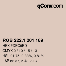 カラーコード: RGB 222.1 201 189 | qconv.com