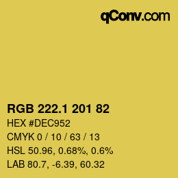 カラーコード: RGB 222.1 201 82 | qconv.com