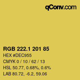 カラーコード: RGB 222.1 201 85 | qconv.com