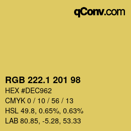 カラーコード: RGB 222.1 201 98 | qconv.com
