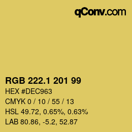 カラーコード: RGB 222.1 201 99 | qconv.com