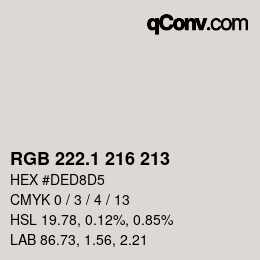 Farbcode: RGB 222.1 216 213 | qconv.com