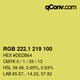 カラーコード: RGB 222.1 219 100 | qconv.com
