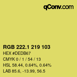 カラーコード: RGB 222.1 219 103 | qconv.com