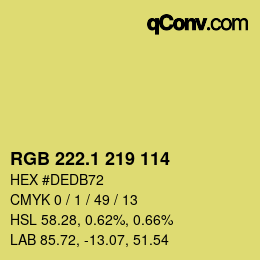 カラーコード: RGB 222.1 219 114 | qconv.com