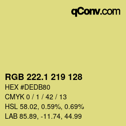 カラーコード: RGB 222.1 219 128 | qconv.com