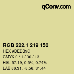 カラーコード: RGB 222.1 219 156 | qconv.com