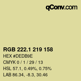 カラーコード: RGB 222.1 219 158 | qconv.com
