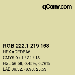 カラーコード: RGB 222.1 219 168 | qconv.com