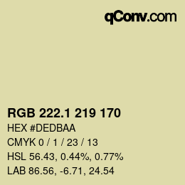 Color code: RGB 222.1 219 170 | qconv.com