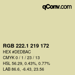 カラーコード: RGB 222.1 219 172 | qconv.com