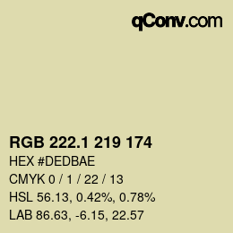 Color code: RGB 222.1 219 174 | qconv.com