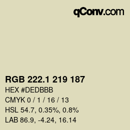 カラーコード: RGB 222.1 219 187 | qconv.com