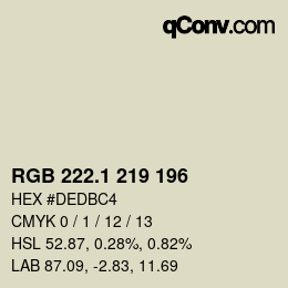 Color code: RGB 222.1 219 196 | qconv.com