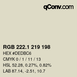 カラーコード: RGB 222.1 219 198 | qconv.com