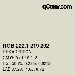 Color code: RGB 222.1 219 202 | qconv.com