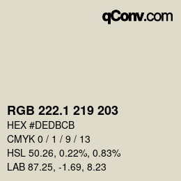 Color code: RGB 222.1 219 203 | qconv.com