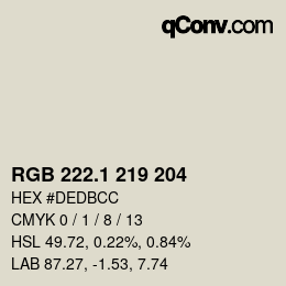 カラーコード: RGB 222.1 219 204 | qconv.com