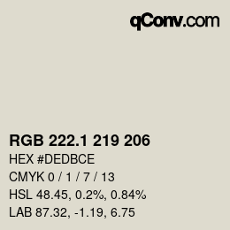Color code: RGB 222.1 219 206 | qconv.com