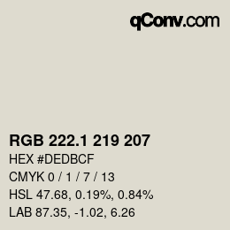 Color code: RGB 222.1 219 207 | qconv.com