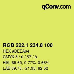 カラーコード: RGB 222.1 234.8 100 | qconv.com