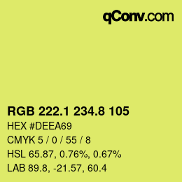 カラーコード: RGB 222.1 234.8 105 | qconv.com