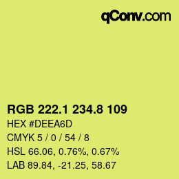 カラーコード: RGB 222.1 234.8 109 | qconv.com