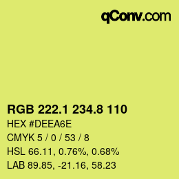 カラーコード: RGB 222.1 234.8 110 | qconv.com