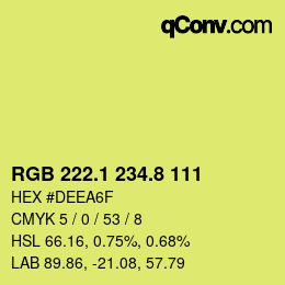 カラーコード: RGB 222.1 234.8 111 | qconv.com