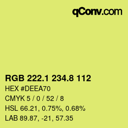 カラーコード: RGB 222.1 234.8 112 | qconv.com