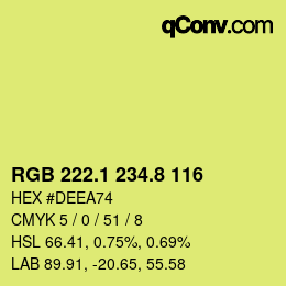 カラーコード: RGB 222.1 234.8 116 | qconv.com