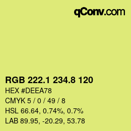カラーコード: RGB 222.1 234.8 120 | qconv.com