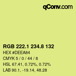 カラーコード: RGB 222.1 234.8 132 | qconv.com