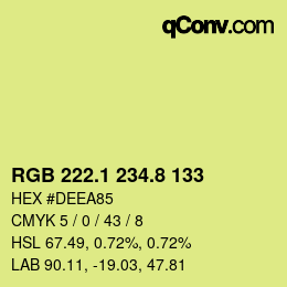 カラーコード: RGB 222.1 234.8 133 | qconv.com