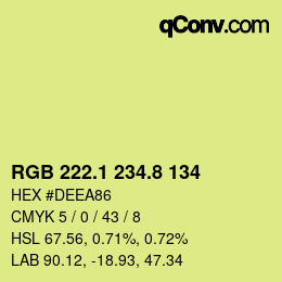 カラーコード: RGB 222.1 234.8 134 | qconv.com