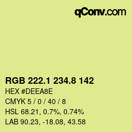 カラーコード: RGB 222.1 234.8 142 | qconv.com
