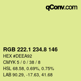 カラーコード: RGB 222.1 234.8 146 | qconv.com