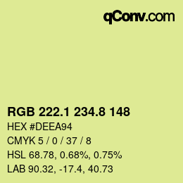 カラーコード: RGB 222.1 234.8 148 | qconv.com