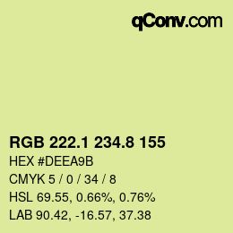 カラーコード: RGB 222.1 234.8 155 | qconv.com