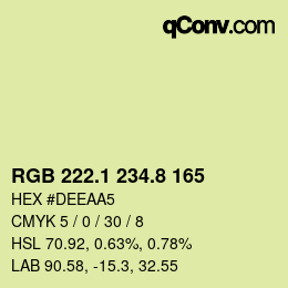 Color code: RGB 222.1 234.8 165 | qconv.com