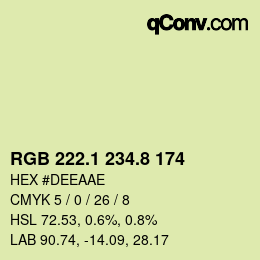 Color code: RGB 222.1 234.8 174 | qconv.com