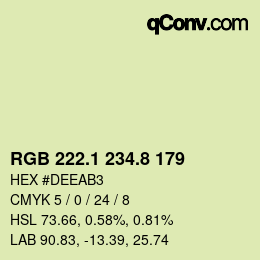 Farbcode: RGB 222.1 234.8 179 | qconv.com